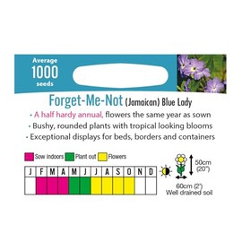 Mr Fothergills Mr Fothergill's Forget Me Not Seeds, Blue Lady (Jamaican), 1000 Seeds