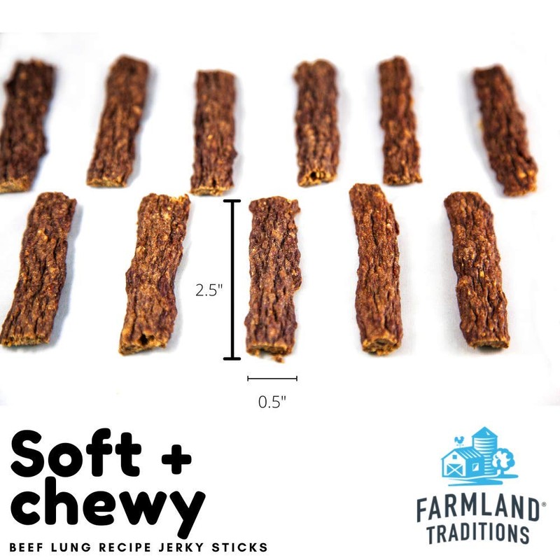 Farmland Traditions Beef Lung Recipe Jerky Sticks for Dogs 49.2