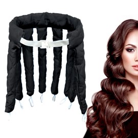WUBAYI Soft No Heat Hair Curlers for Overnight - Hair rollers with satin bag(black）