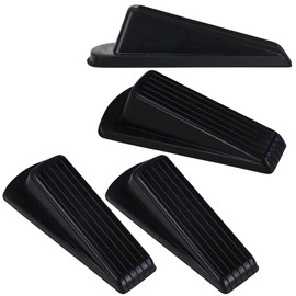 Harrier Hardware 4-Pack Heavy Duty 5-Inch Rubber Grip Wedge Doorstops, Black