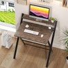 GreenForest Folding Desk No Assembly Required Small Size, 2-Tier Foldable