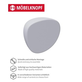 Gedotec Furniture knob, metal cabinet knob, Charlotte, matt white, design furniture knob, 30 x 28 mm, 1 piece, handles for cupboards and drawers, modern furniture knobs and cabinet knobs