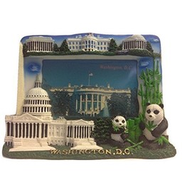 ASFSouvenir 3 D White House, Washington Monument, Lincoln Memorial, Jefferson Memorial, US Capitol & National Zoo Washington DC Souvenir Decorative Picture Frame