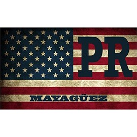 (x3) 2x3 inch Stickers | Reflective Mayagüez PR Puerto Rico Mayagüez County Vintage US Flag Sticker Graphic - Construction Toolbox, Hardhat, Lunchbox, Helmet, Mechanic, Luggage