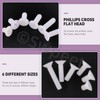 Swpeet 360Pcs 6 Sizes M3 White Nylon Phillips Cross Flat