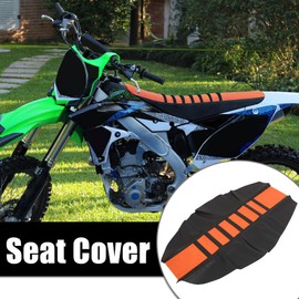 Motoforti Seat Covers Seat Cushion Soft Non-Slip Faux Leather Motorcycle Off-Road Motorcycle Universal Orange Black