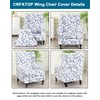 CRFATOP Wingback Chair Covers 2 Pieces Stretch Printed Wing Back