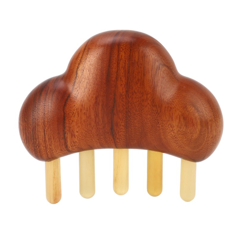 Sandalwood Massage Comb Wide Tooth Scalp Scraping Comb with Nose