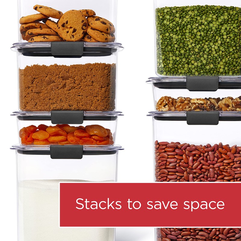 Rubbermaid Brilliance Pantry Food Storage Container Set, BPA-Free, Airtight &