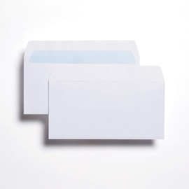 indigo® Classic Strong DL White Peel & Seal Envelopes 100gsm : 110 x 220 eco friendly (50)