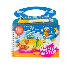 ZTECH Kids Magic Water Drawing and Painting Book with Graffiti Pen (Multicolor (Sea Life))
