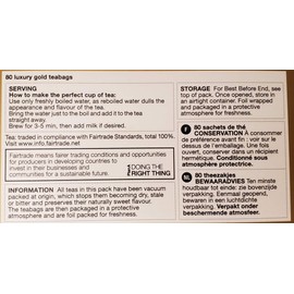 Marks and Spencer UK. Luxury Gold Range Teabags 80 Bags. (1 Pack)