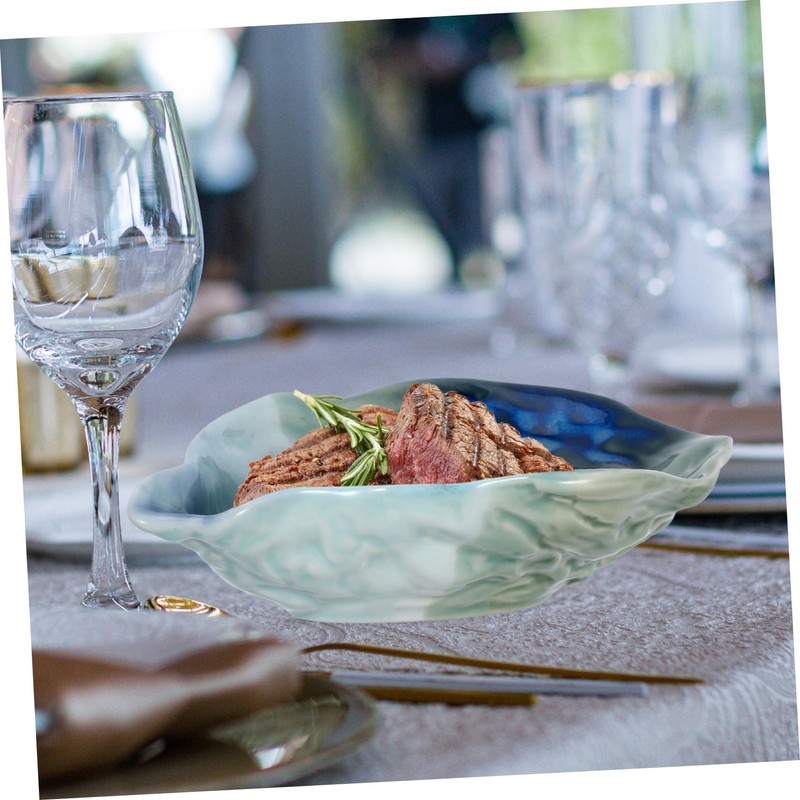 LABRIMP Decorative Salad Serving Dish Ceramic Oyster Shell Plate Fruit