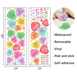 Mfault Valentines Day Colorful Love Hearts Wall Decals Stickers, You are Loved Romantic Words Decorations Kids Girl Teen Bedroom Art, Anniversary School Classroom Playroom Decor