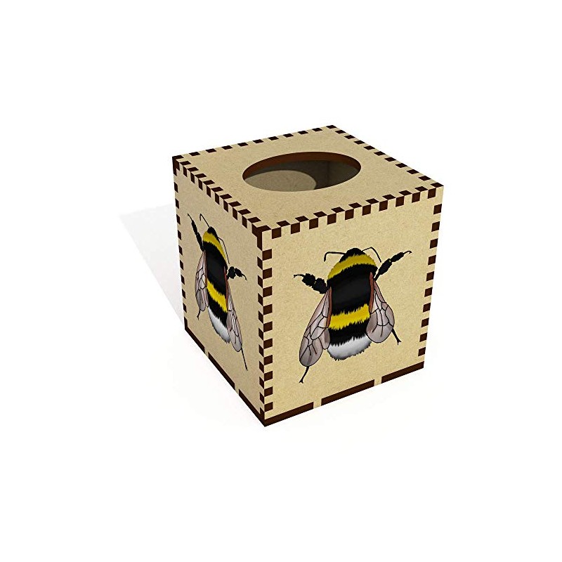 Square 'Bee' Wooden Tissue Box Cover (TB00039264)