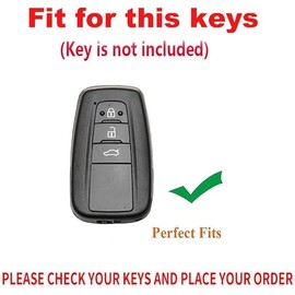 TECART Fit for Toyota Camry RAV4 Key Fob Cover Fit for Highlander Corolla Avalon C-HR Prius GT86 Key Fob Case Genuine Cowhide Leather Protector Key Holder Blue