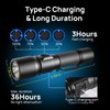 Consciot Rechargeable Flashlight One Click On/Off, Max. 1200 Lumens, 7