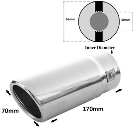 Rumplex Exhaust Trim Oval Stainless Steel Sports Exhaust Tailpipe End Pipe Trim Exhaust Tips Tailpipe Trim Silencer Tip Universal Exhaust Pipe Chrome Rustproof