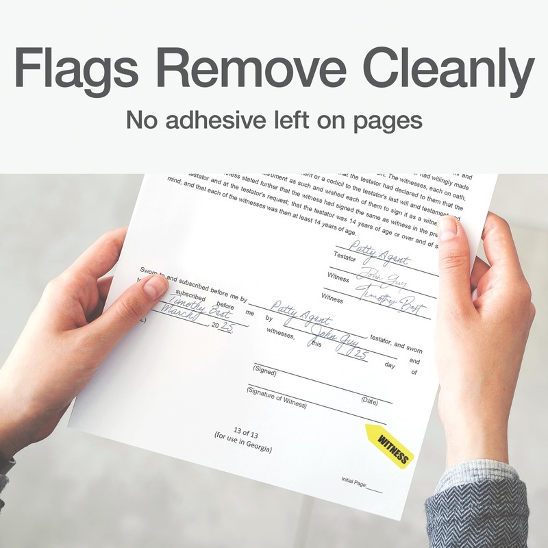 Redi-Tag Notarize Printed Arrow Flags, 6 Roll Refills, 120 Flags