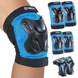 Tanden Skating Protective Gear Kids Knee and Elbow Pads Wrist Guards for Roller Skating Skateboarding, Skate Pads Kids Knee Pads Blue