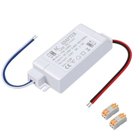 Karyoosi 24V Power Supply LED Driver 24W 1A 110V AC to 12V DC Converter for LED Strip, Spotlight Cabinet Lights, and Indoor Lighting