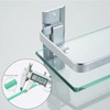 AIJALY 3 Pack Bathroom Glass Shelf,Aluminum Tempered Glass 0.34in Extra