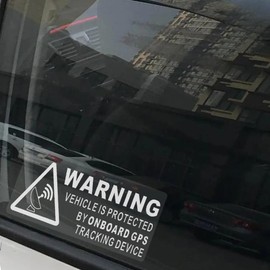 Warning On Board GPS Tracking Device Vehicle Sign Sticker Protected By Car Van Boat Taxi Safety Alarm Dash Decal 100x50mm 4Packs