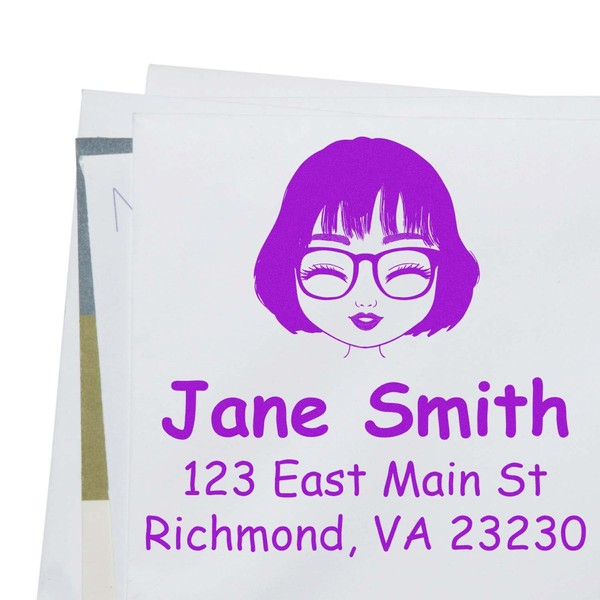 Emoji Avatar Rubber Stamp - Personalized Mail Stamper - 1-5/8