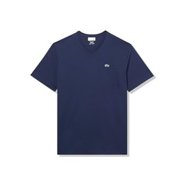 Lacoste Men's Big Fit V-Neck Pima T-Shirt, 4XLB, Navy Blue