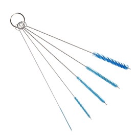 10" Tube Cleaning Brush Set, Blue, 5 Pack Small, Nylon Straw Brushes with Flexible Handles for Bottle, Straws, Pipe, Keyboard, Glass, Guns, Detailing and Deep Cleaning
