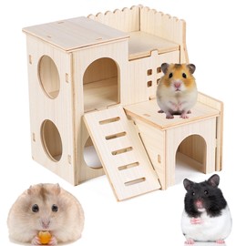 YouXiaor Guinea Pig House, Rodent Sleeping House, Guinea Pig Accessories, Wooden Hiding Place with Flat Roof and Ventilation Holes for Small Pets Dwarf Hamsters