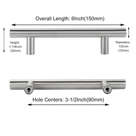 homdiy 15 Pack 3-1/2 Inch Brushed Nickel Cabinet Pulls Modern Cabinet Handles - Brushed Nickel Drawer Pulls Stainless Steel Cabinet Hardware, Brushed Nickel Cabinet Door Handles for Cabinets