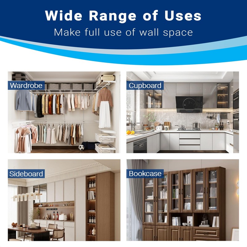 Hufopik 4 Pack Wire Shelf End Bracket, Designed for Closetmaid