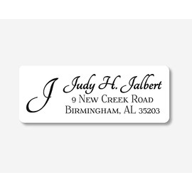 60ct - Return Address Labels, Initial Return Address Stickers (#310-WH)