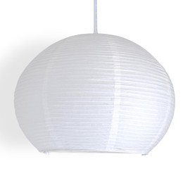 Spherical Dome Shaped Premium Fine Line Paper Lantern Lampshade, White (16"W x 12"H)