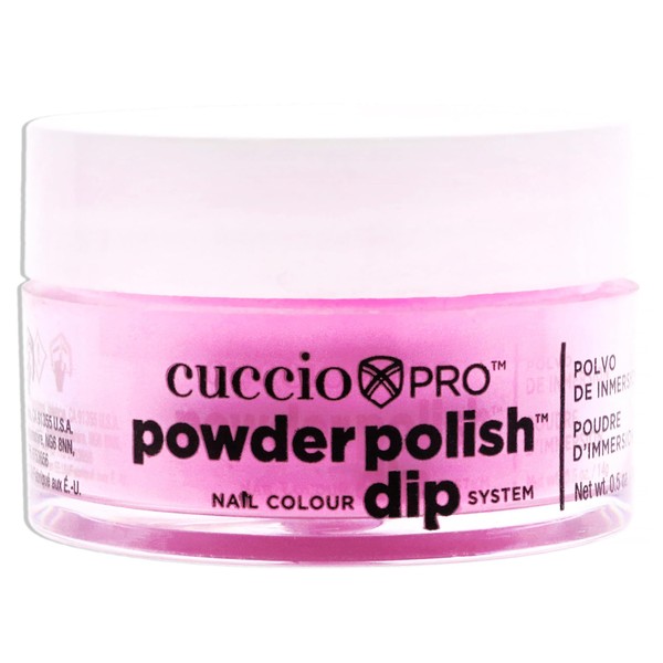 Cuccio Colour Powder Nail Polish - Lacquer For Manicure And Pedicure - Highly Pigmented Powder That Is Finely Milled - Durable Finish With A Flawless Rich Color - Easy To Apply - Neon Pink - 0.5 Oz