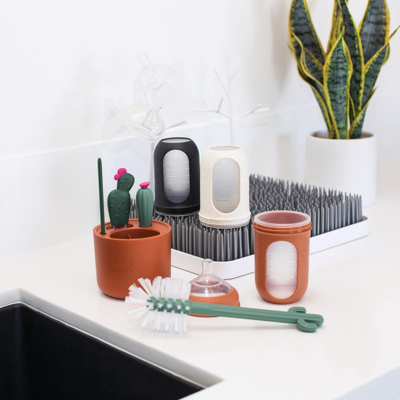 Boon Cacti Bottle Cleaning Brush Set, Terracotta , 4 Piece