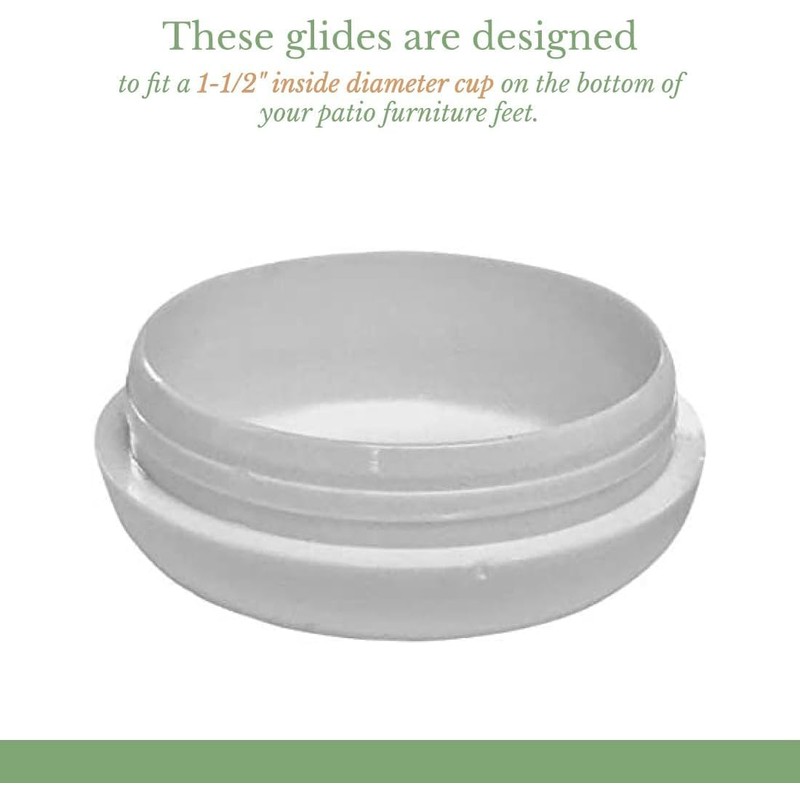 Sunniland Patio 1-1/2" Deluxe Wrought Iron Chair Glides, Protect Your