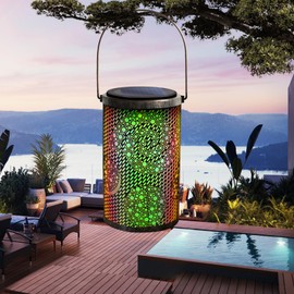 NBQQ Solar-Powered Iron Art Lantern - Two Lighting Modes Waterproof Hanging Ambiance Lighting for Gardens & Patios, Perfect as Decorative Gift Housewarming Gift Mom Gifts (Bubble)