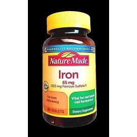 Nature Made Iron 65mg/325mg FeSO4 365 Tablets Dietary Supplement  Exp 01/2027