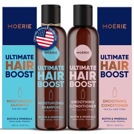 Moerie Ultimate Hair Growth Shampoo & Conditioner Set – Longer, Thicker, Fuller Hair – Vegan, Volumizing, Paraben & Silicone Free – Moisturizing for All Hair Types – 2 x 8.45 fl oz (250ml)