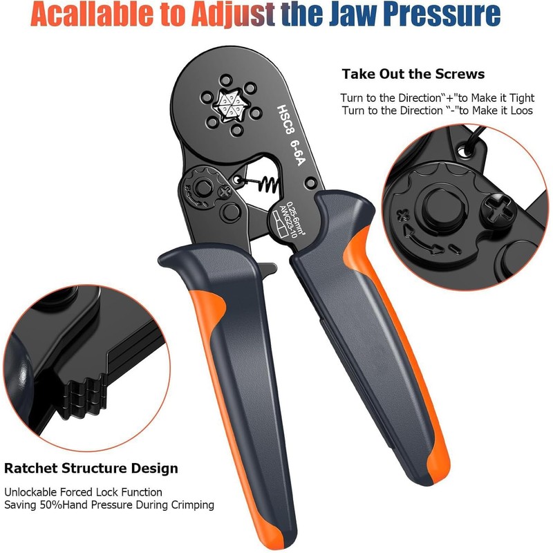 Blyxon Ferrule Crimping Tool Kit with 1900PCS Wire Connectors, Hexagonal