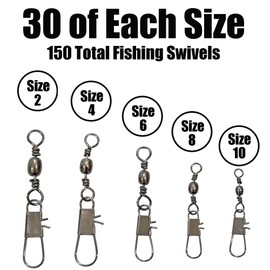 Fishing Swivels Fishing Tackle Assortment - Fishing Swivels with Snaps – Snap Swivels Fishing Swivel – Fishing Snap Swivels Snap Swivel Fishing Swivels Freshwater – Swivel Fishing Clips