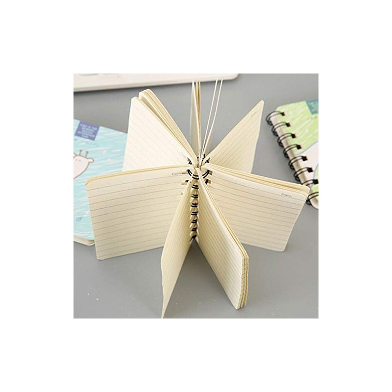 BE-TOOL Cartoon Diary Notepad Mini Spiral Notebook A7 Cat Purple