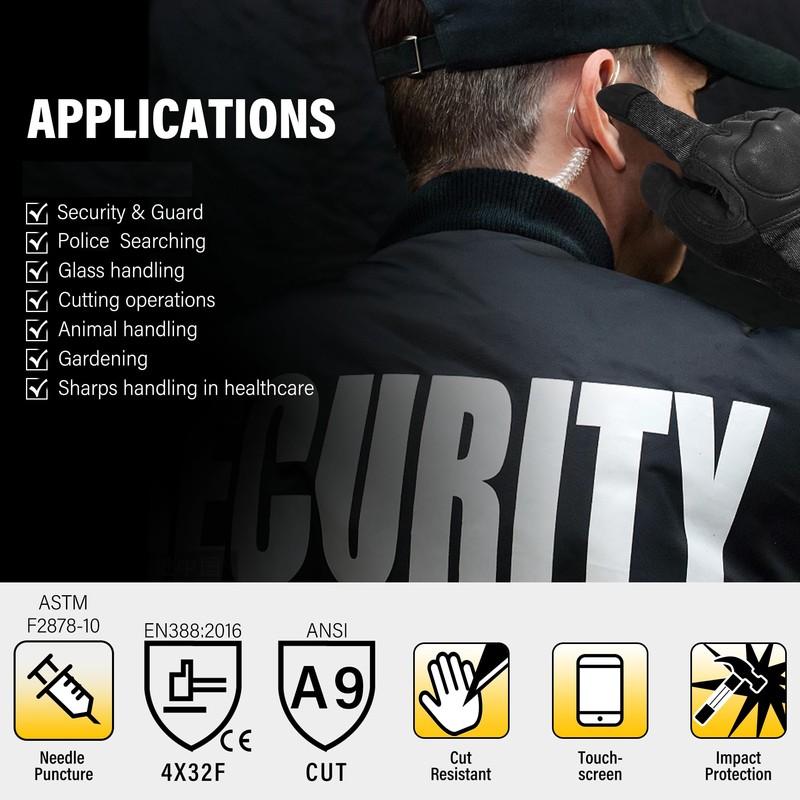 Intra-FIT Needle Puncture Resistant Gloves, Screen Touch Fingertips.