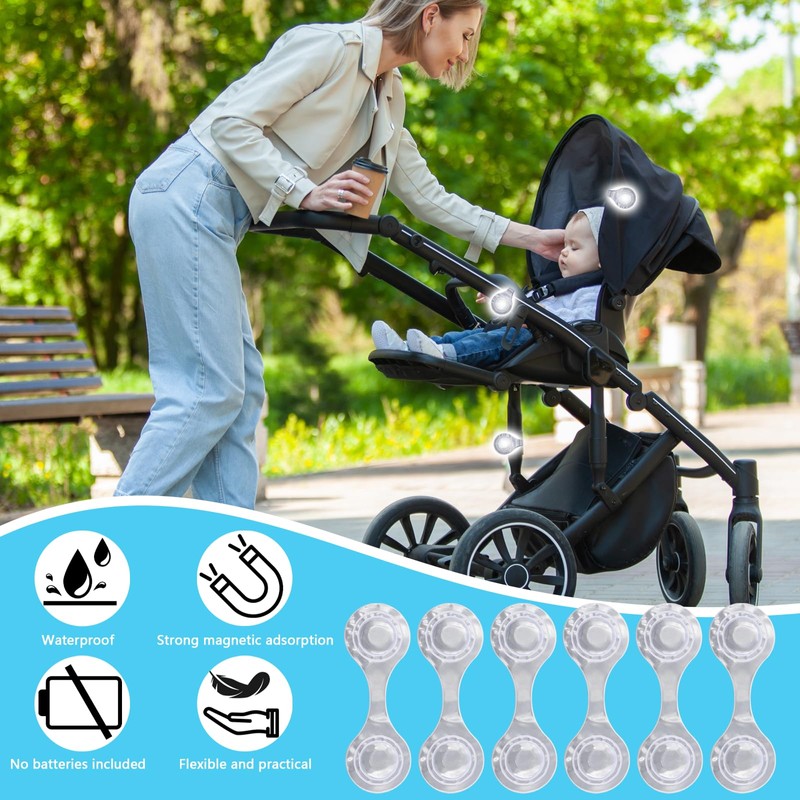 Surplex Pack of 6 Magnetic Reflectors, Reflector Clips, Children's Reflectors,