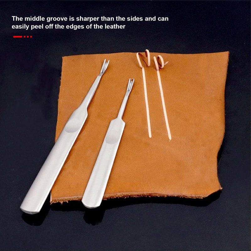Leather Edge Skiving Tool Stainless Steel Stitching Groover DIY Craft