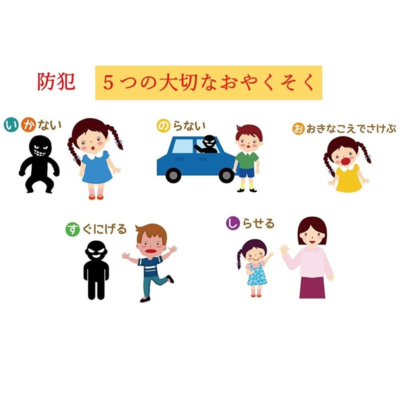 HANAHANA Illustration Panel Board, Crime Prevention, Important Promise to Protect