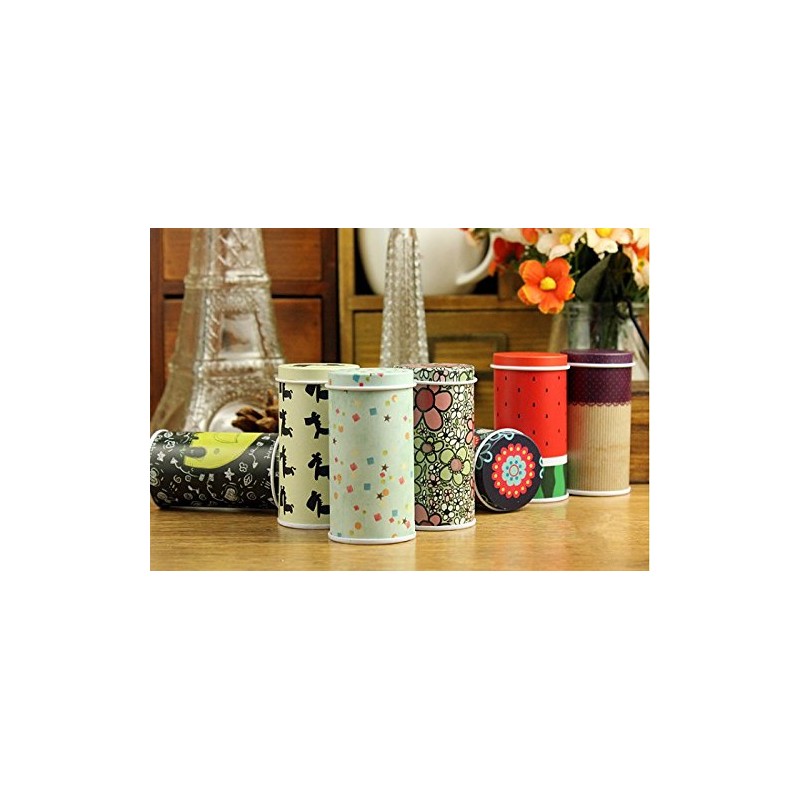 GracesDawn Set of 8 Home Kitchen Storage Containers Colorful Tins
