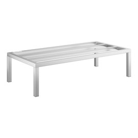 Glownary Aluminum Dunnage Rack, Silver, 48 x 24 x 12 Inches, 1780 lb Capacity, NSF Listed, Heavy-Duty Tubular Welded Construction with Plastic Feet